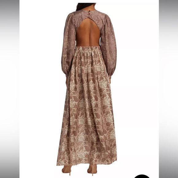 NWT Hannah Artwear Rio Cutout Silk Maxi Dress. Size 3 (US 10-12). - Picture 4 of 11